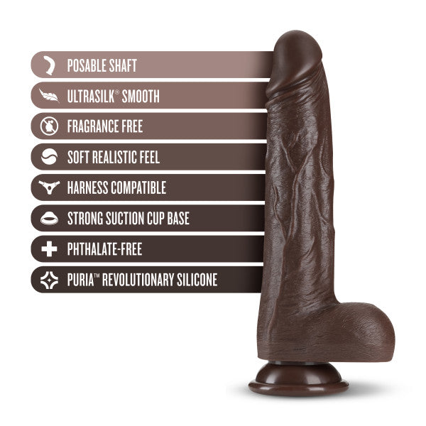 Dr Skin Dr Murphy 8in Dildo Thrusting Chocolate