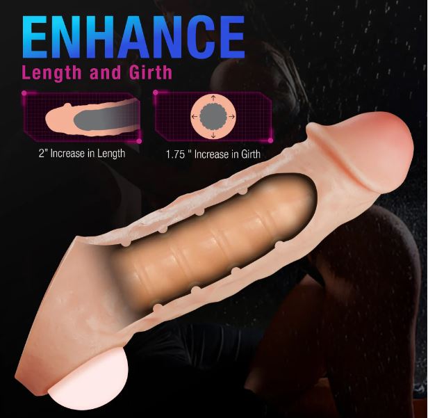 Performance Plus Intrepid 2in Silicone Penis Xtender Beige