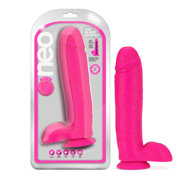 Neo 10in Dual Density Dildo Neon