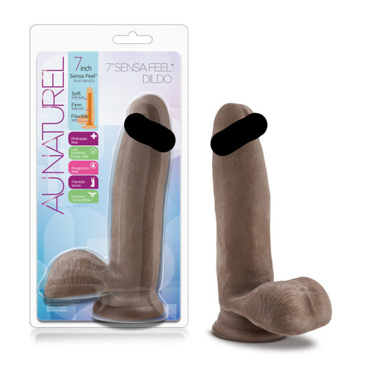 Au Naturel 7 Dildo W/balls Chocolate "