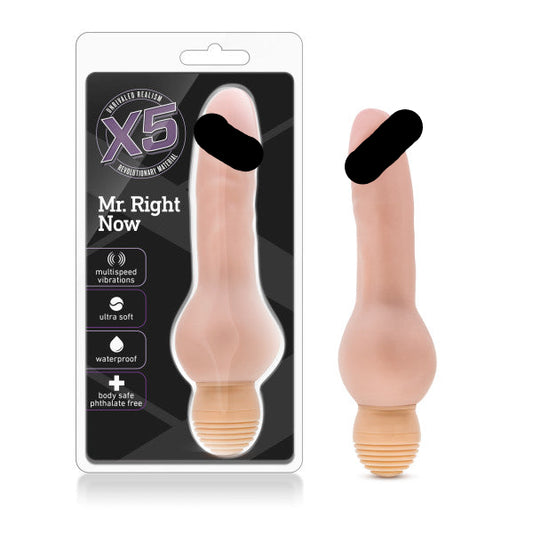 X5 Plus Mr Right Now Beige Vibrating Dildo