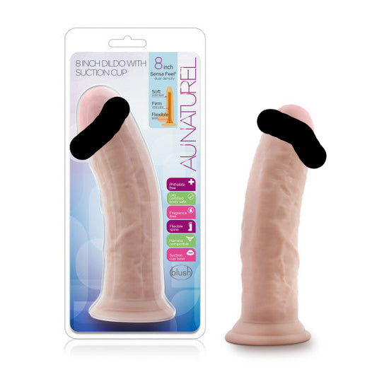 Au Naturel 8in Dildo W/ Suction Cup
