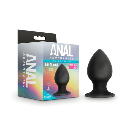 Anal Adventures Platinum Silicone Anal Stout Plug Black