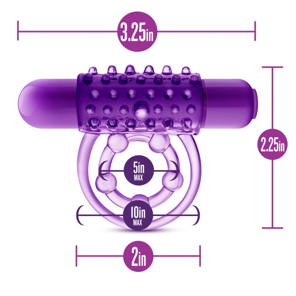 Play With Me The Player Vibrating Double Strap Cockring Purple