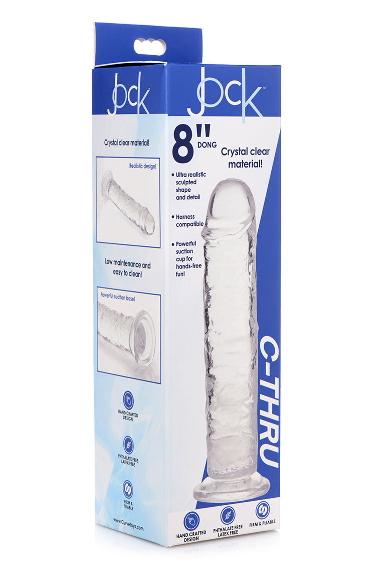 Jock C-thru 8in Clear Dildo Tpe