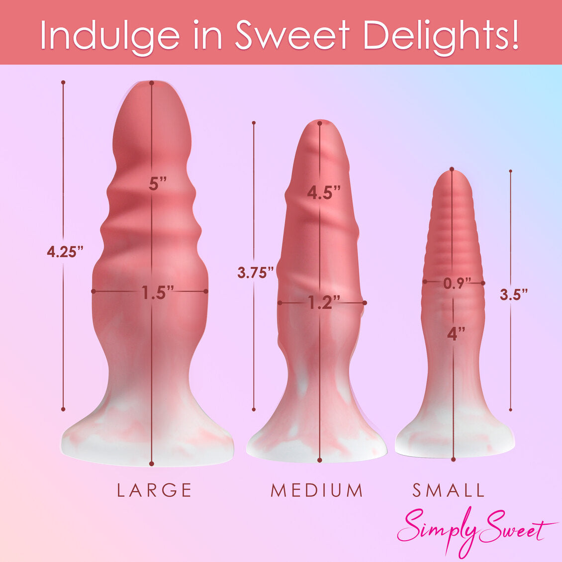 Simply Sweet Silicone Butt Plug Set