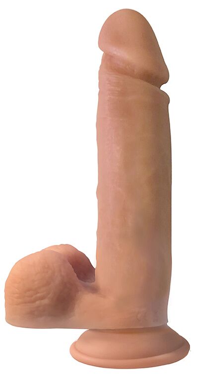 Big Shot Vibrating Remote Control Silicone Dong W/ Balls Vanilla