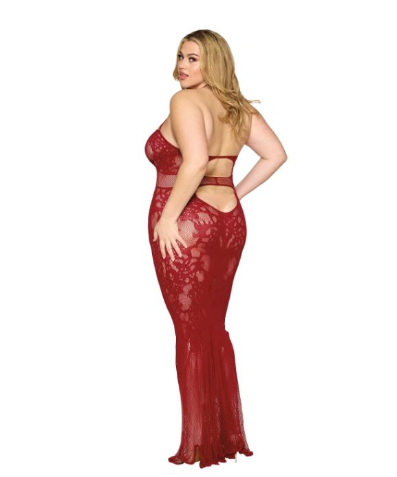 Bodystocking Gown Oxblood Q/s