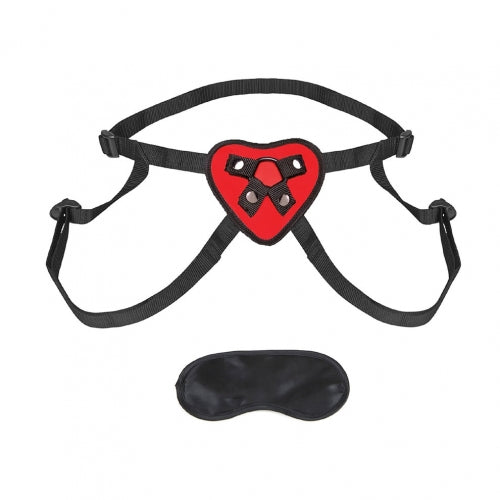 Lux Fetish Red Heart Strap On Harness