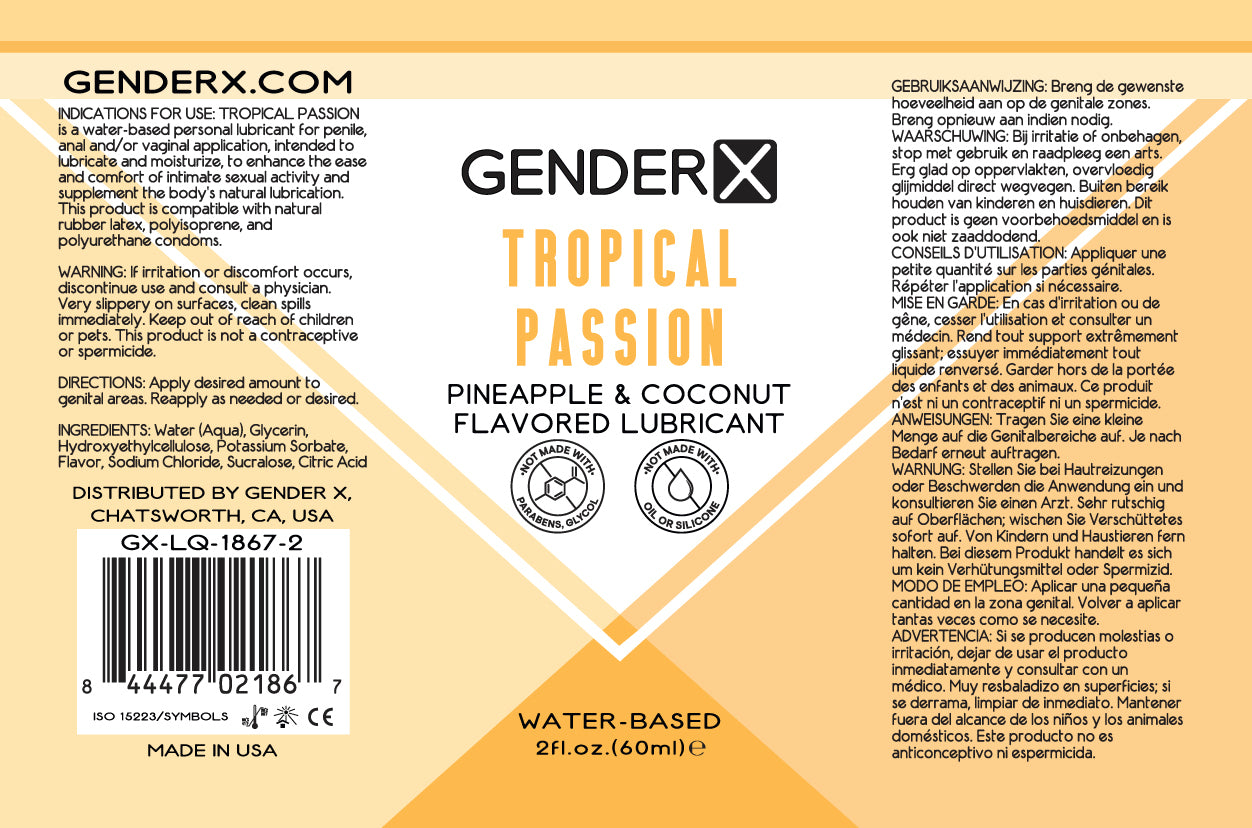 Gender X Tropical Passion Lube Flavored