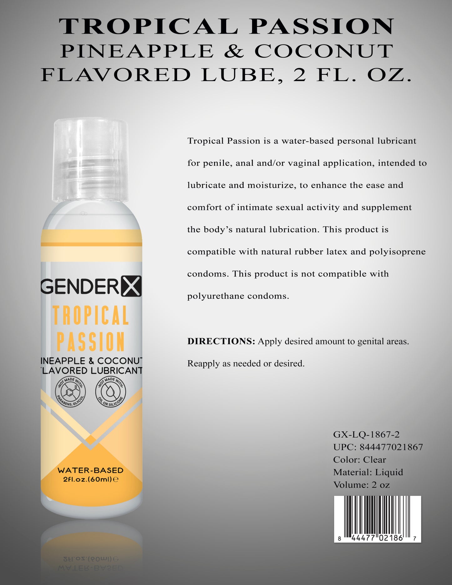 Gender X Tropical Passion Lube Flavored