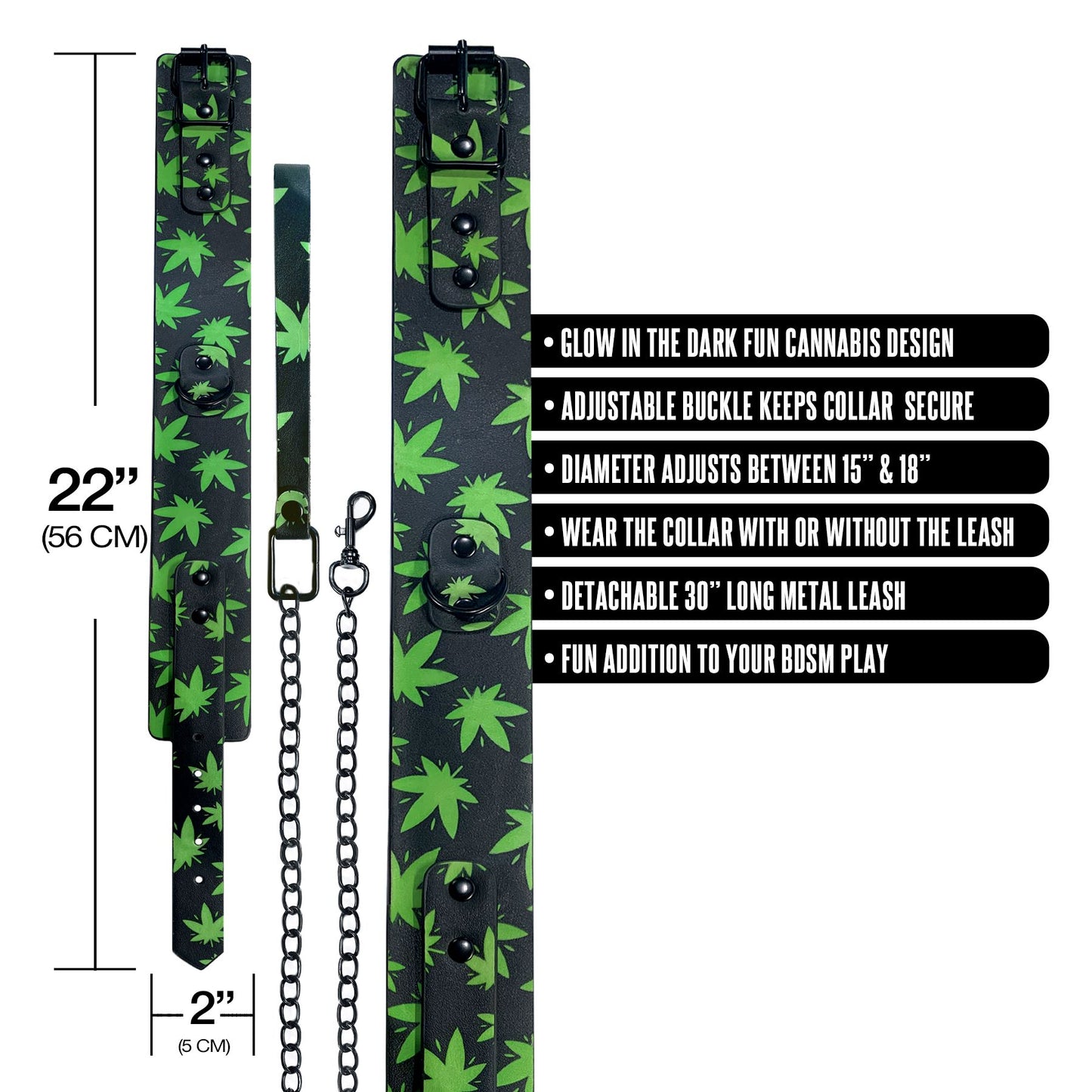 Stoner Vibes Collar/leash Glow In The Dark Chronic Collection