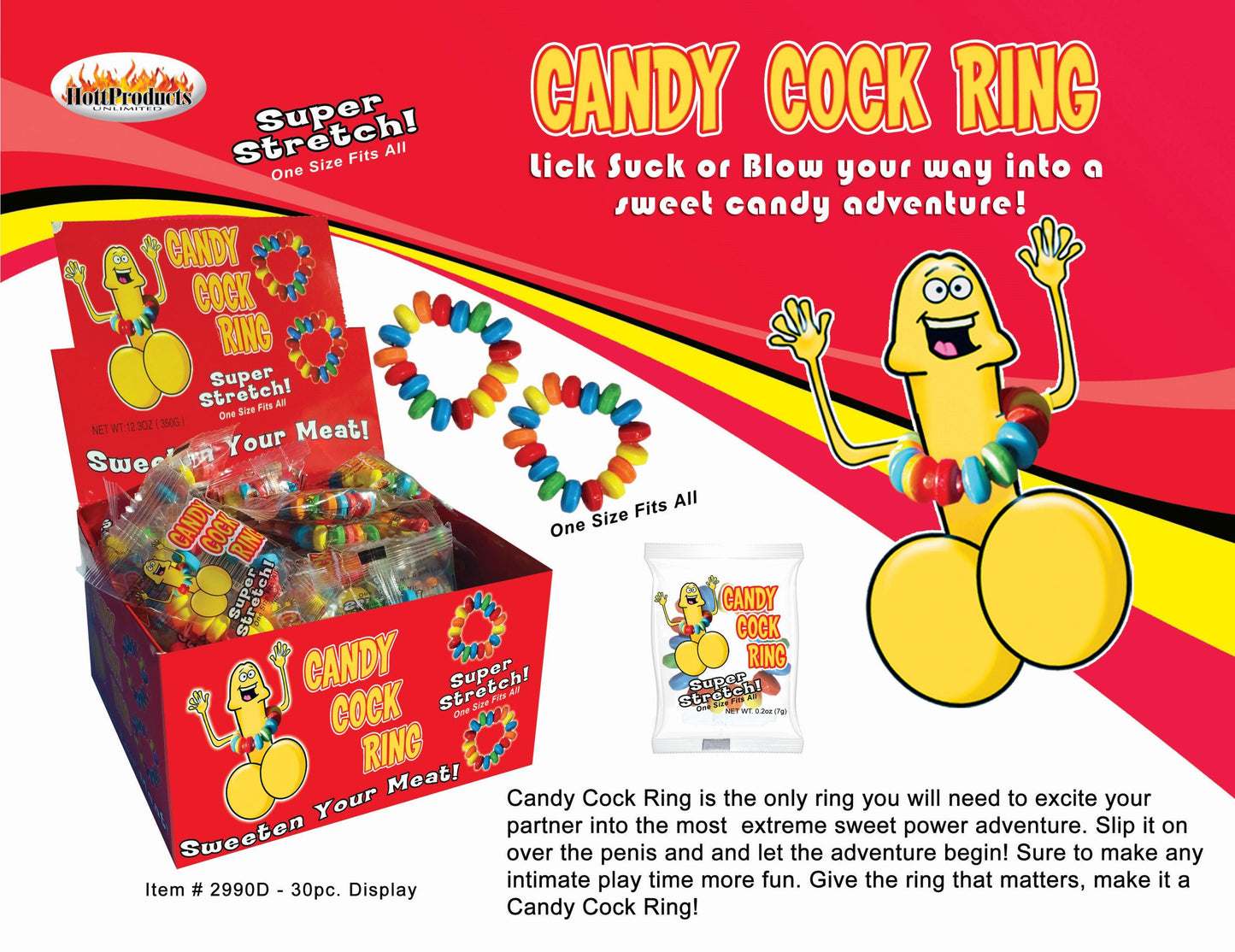 Candy Cock Ring 50 Pc Display