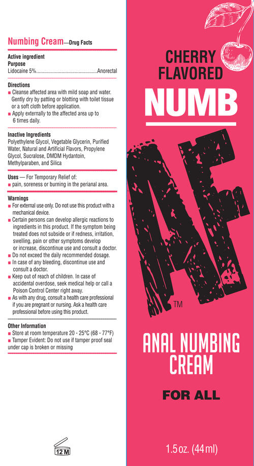 Numb Af Anal Desensitizer Gel 1.5 Oz