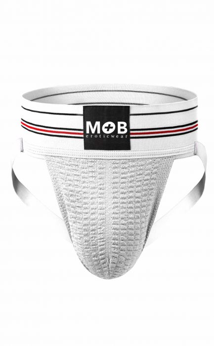 Mob Fetish Jockstrap White 3in Waistband(bulk)