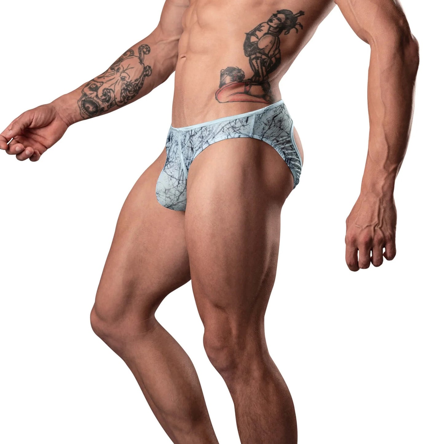 Marble Mesh Moonshine Jock Light Blue