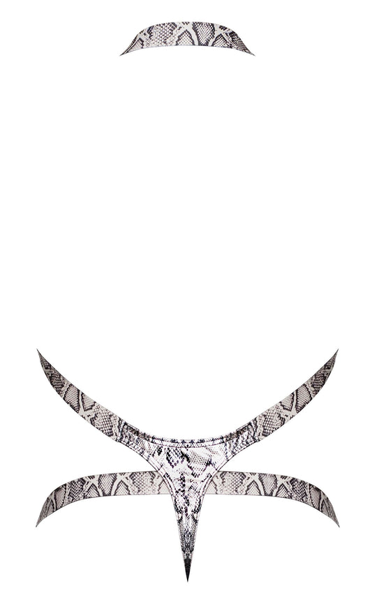 S'naked Harness Thong Silver/ Black