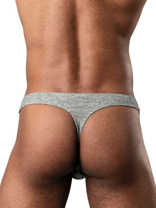 Ribbed & Ready Thong Grey