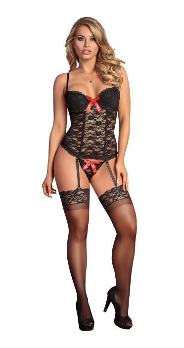 Bustier & G-string Black (luv Lace)