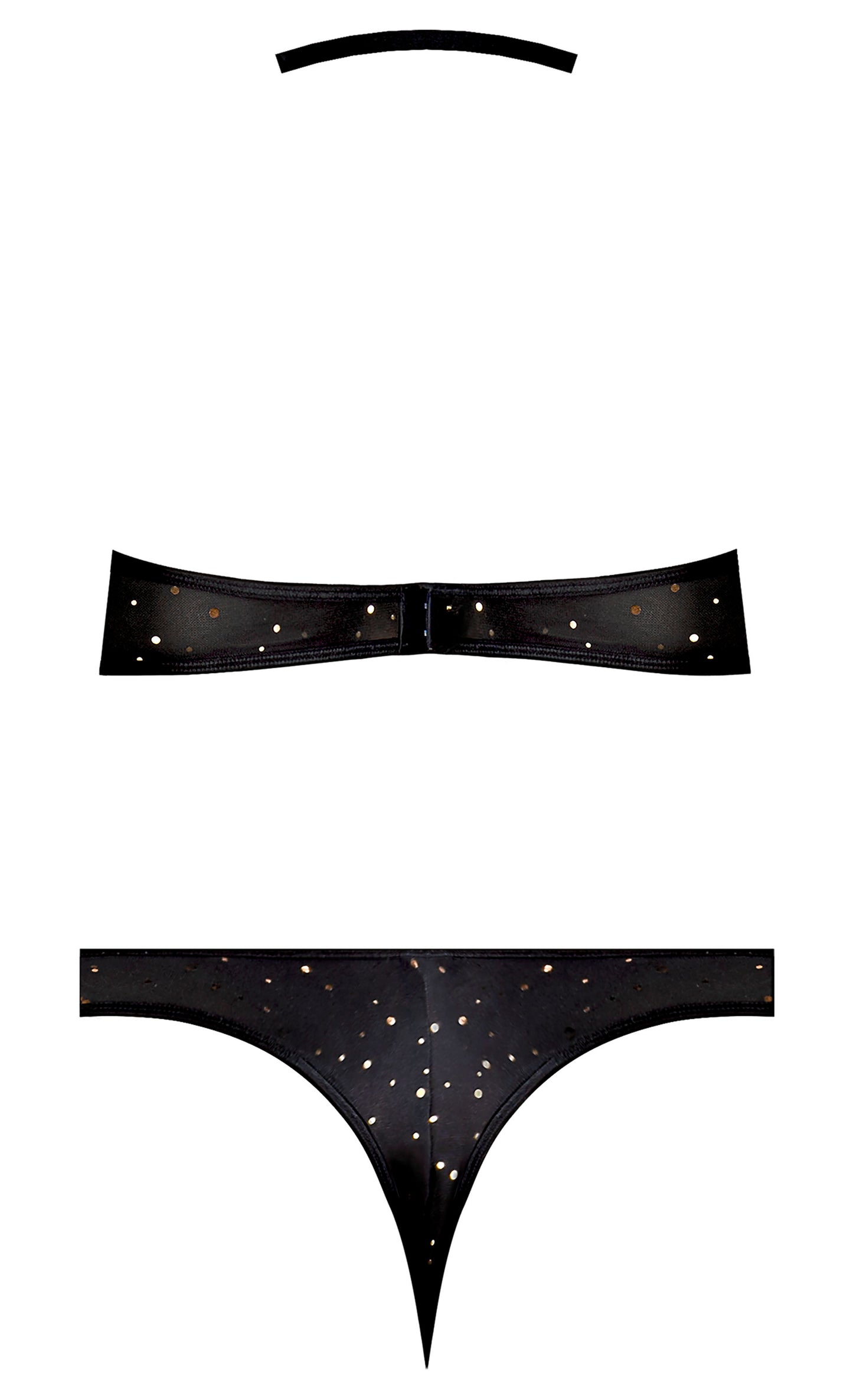 Glitz & Glam Halter Bralette & Panty Black