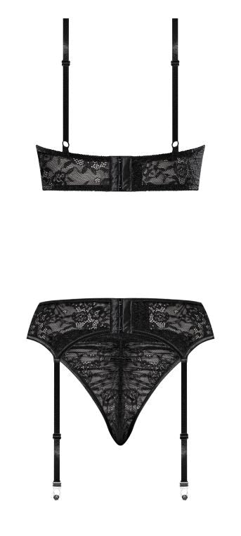 Ooh La Lace Demi Bra Garter & Tanga