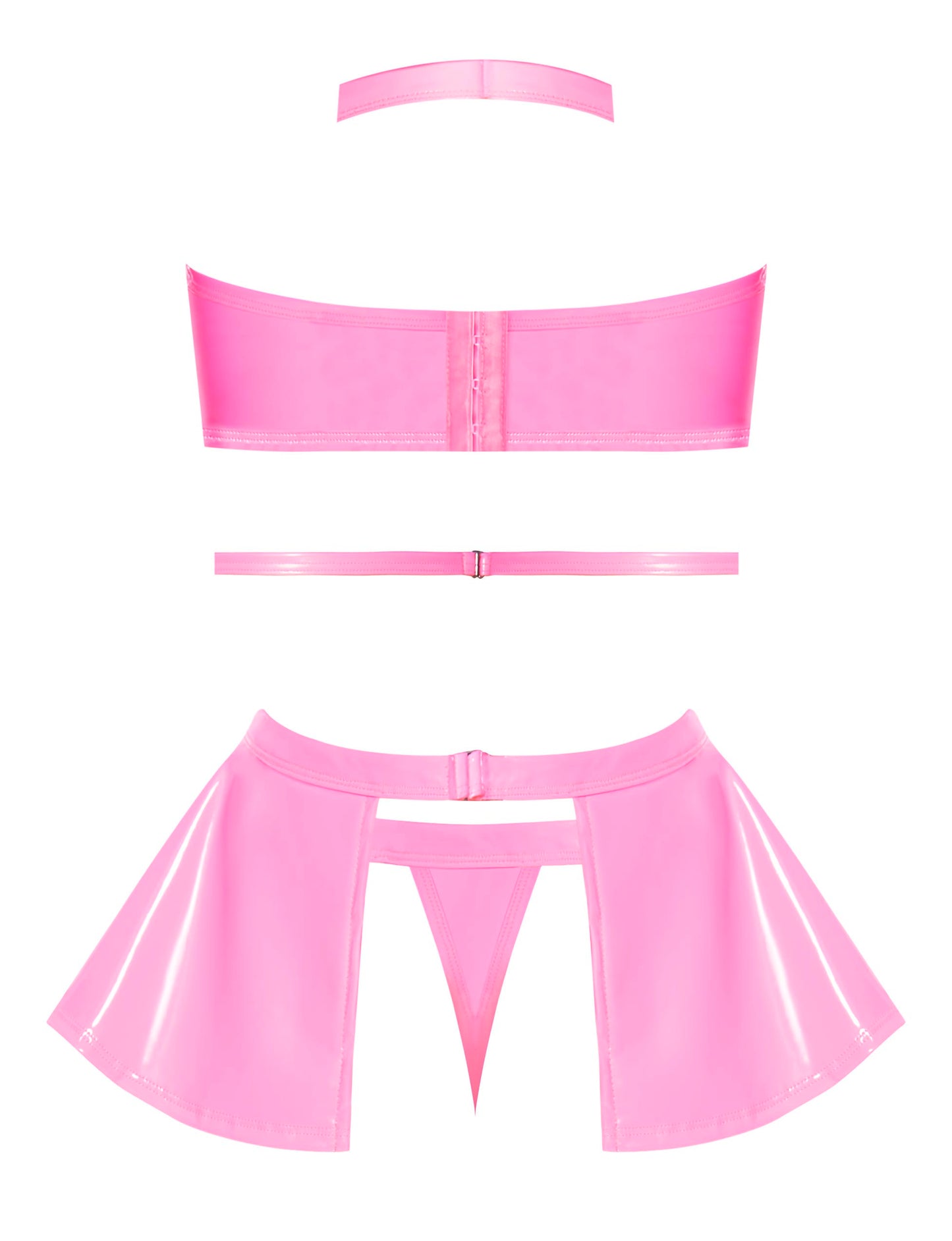 Club Candy Bra Skirt & Thong Pink