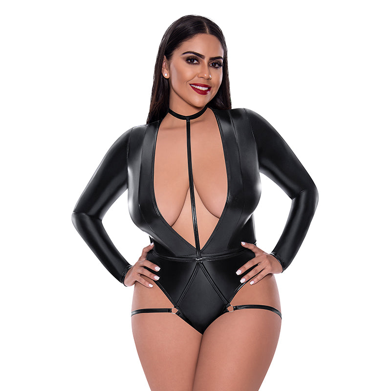 Liquid Onyx Teddy W/ Harness Caging Black