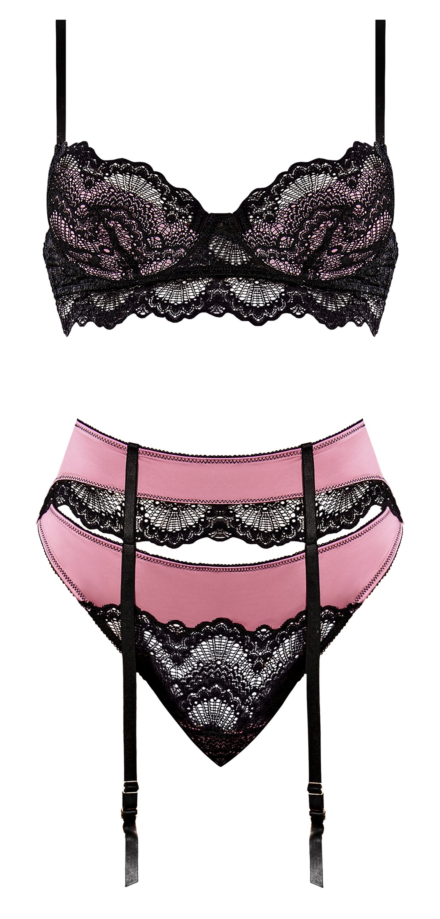 Sensual Desires Bra Cincher & Thong Mauve S/m