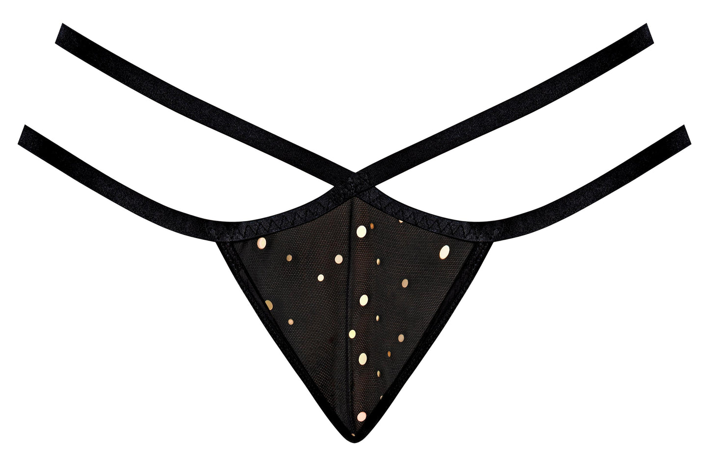 Glitz & Glam Split Crotch Thong Black