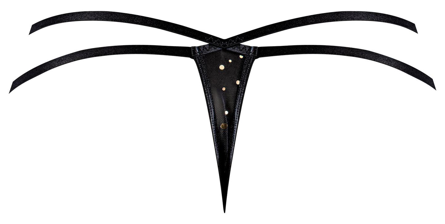 Glitz & Glam Split Crotch Thong Black