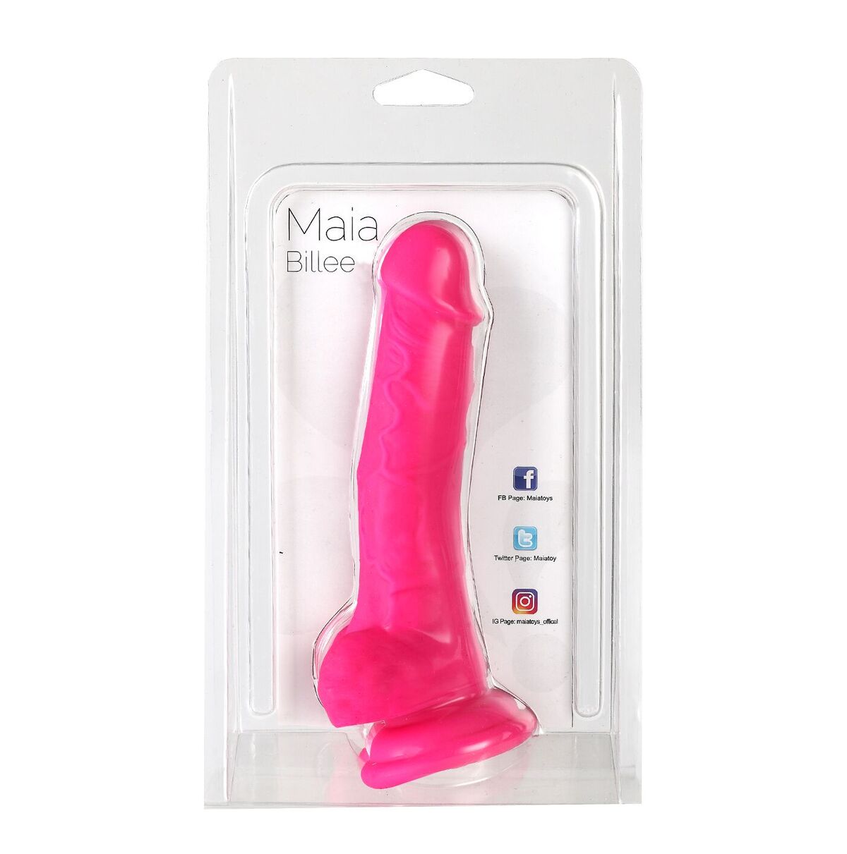 Billee 7 Realistic Silicone Dong Neon Pink "