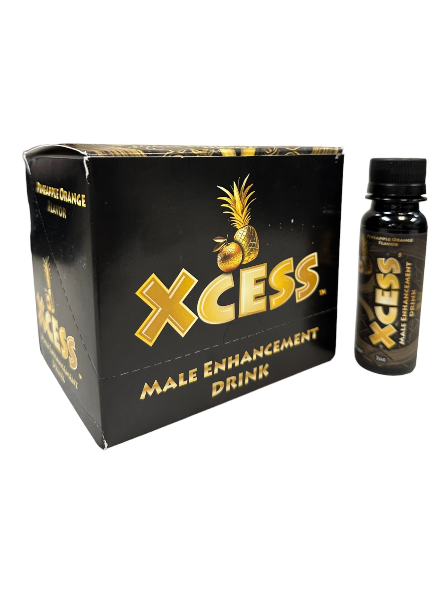 Xcess Pineapple Orange Energy Drink Display