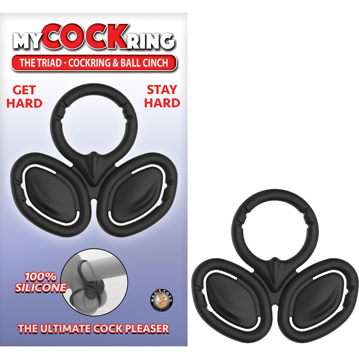 My Cockring The Triad-cockring & Ball Cinch Black