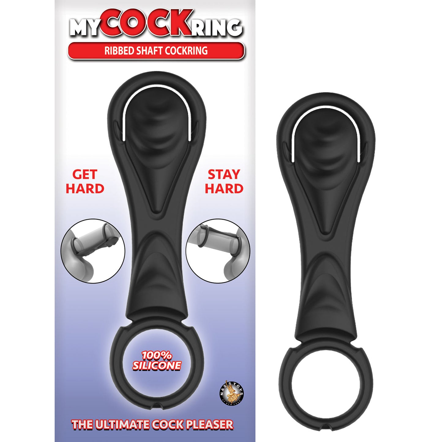 My Cockring Ribbed Shaft Cock Ring Black