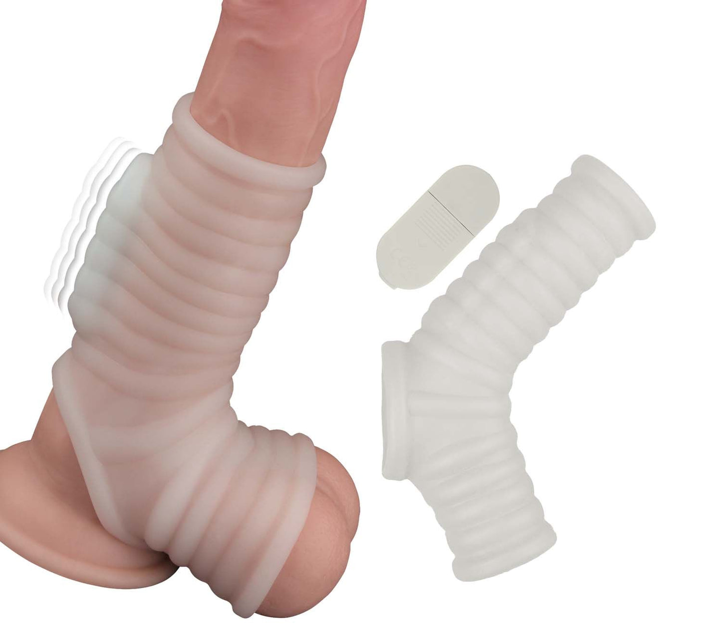 Vibrating Power Sleeve Ribbed Fit White