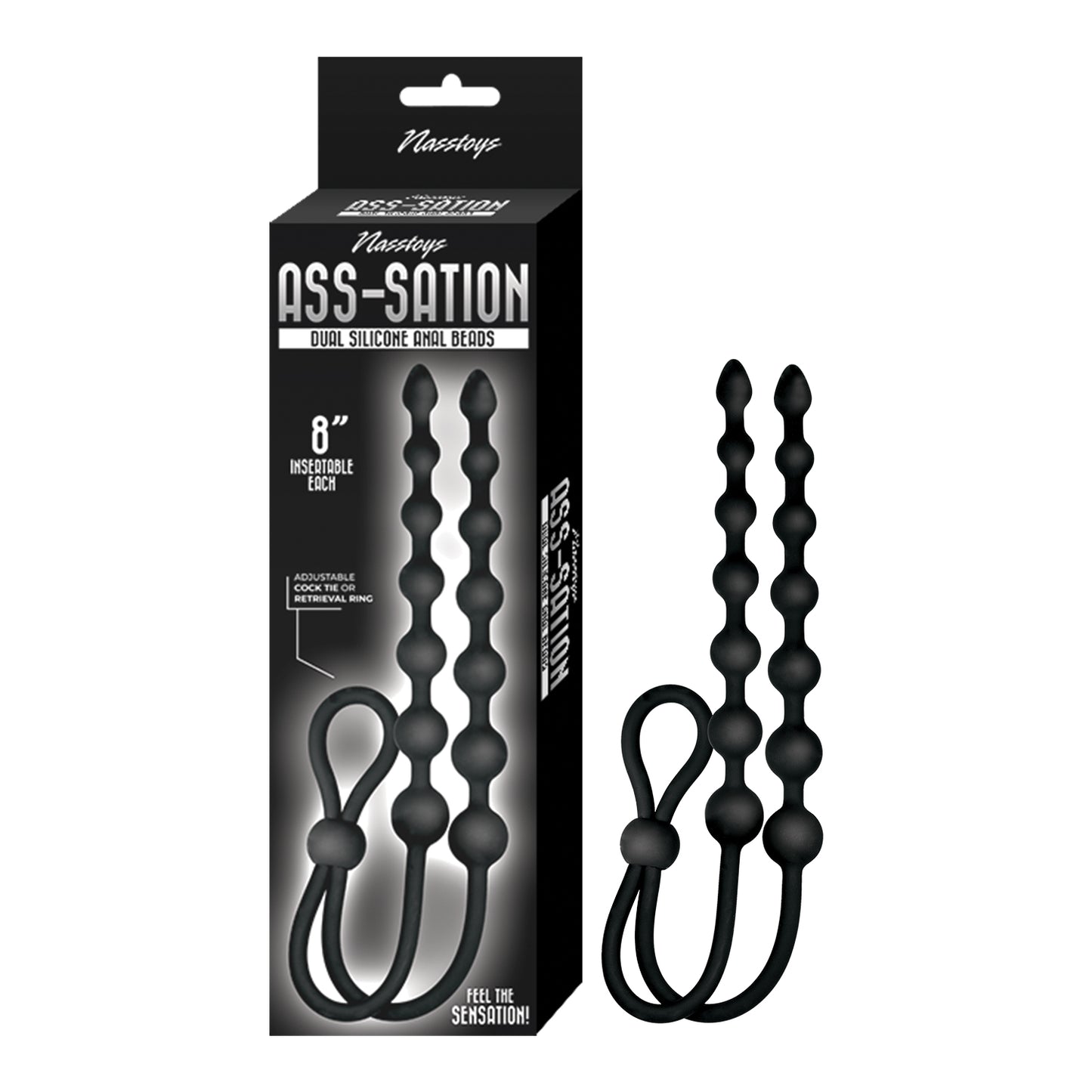 Ass-sation Dual Silicone Anal Beads Black