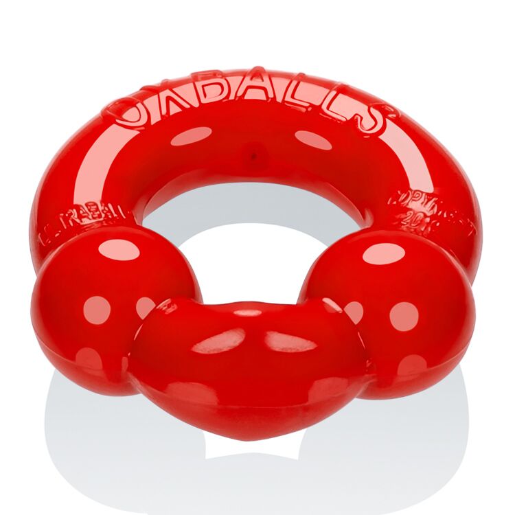 Ultra Balls Cockring 2 Pack Steel/red