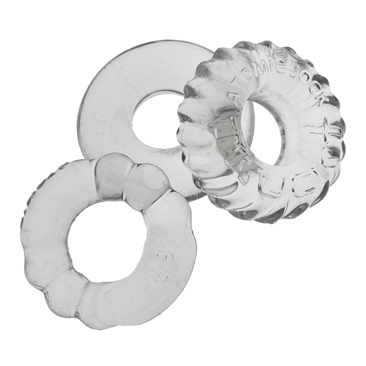 Bonemaker 3pk Cockring Set Clear