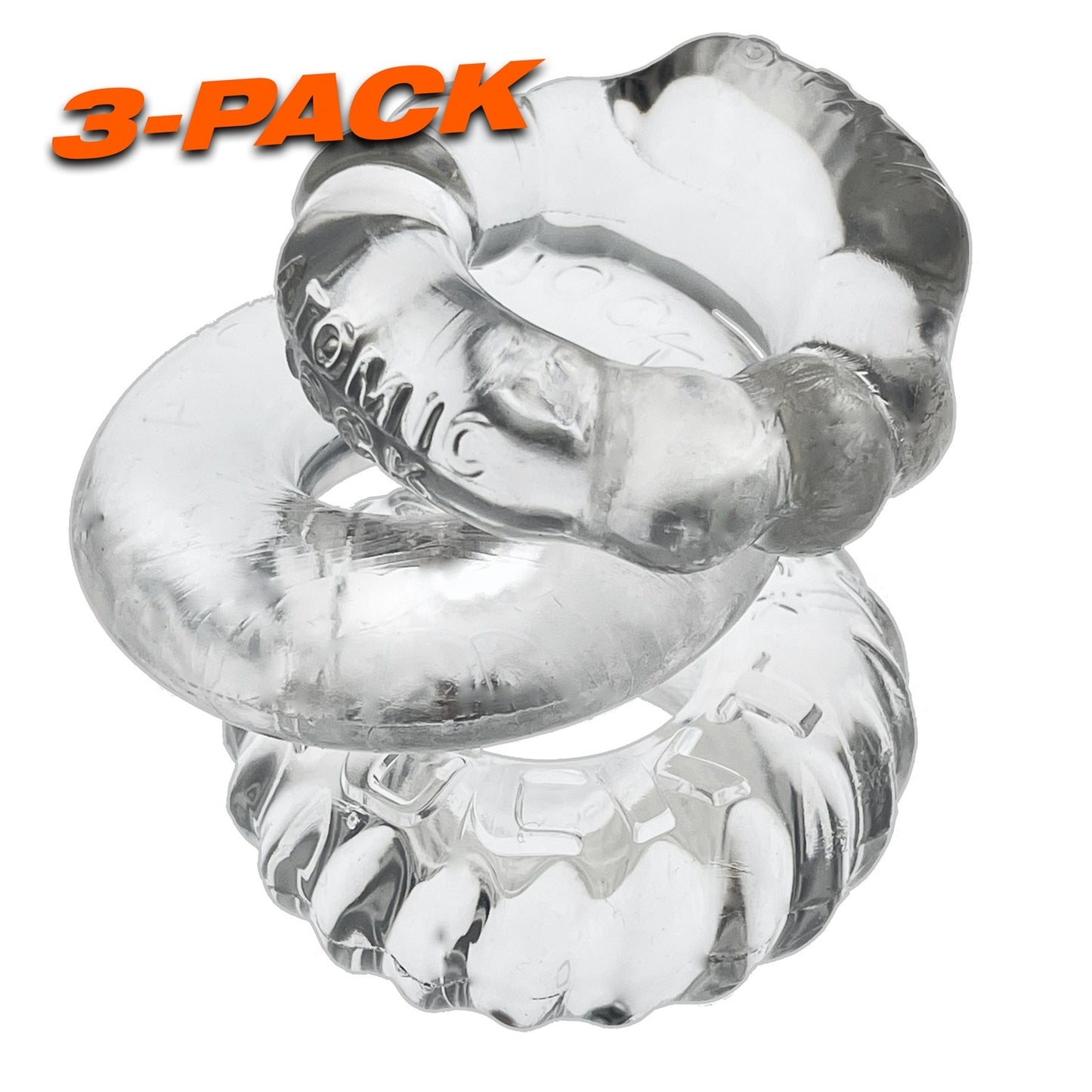 Bonemaker 3pk Cockring Set Clear