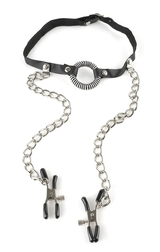 Fetish Fantasy O-ring Gag Nipple Clamps