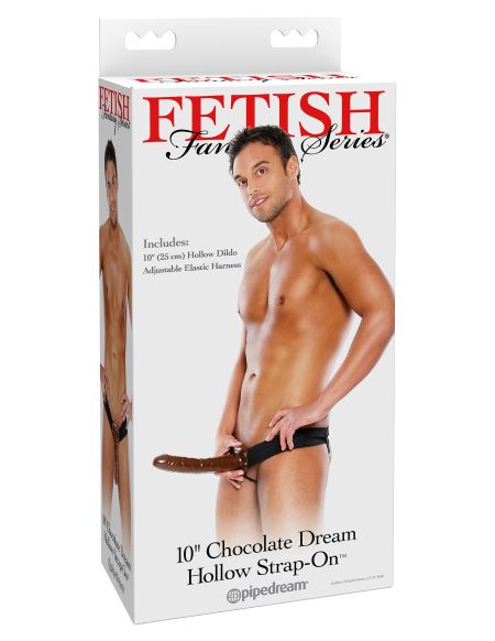 Fetish Fantasy 10in Chocolate Dream Hollow Strap On