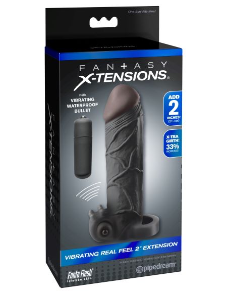 Fantasy X-tensions Vibrating Real Feel 2in Extension Bl