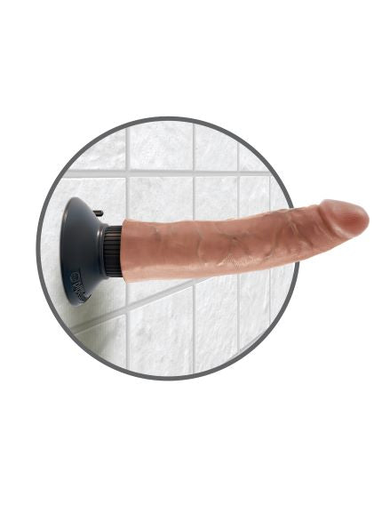 King Cock 7 In Vibrating Tan