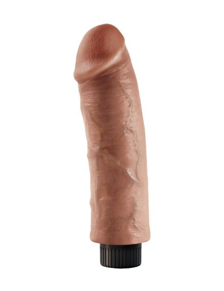 King Cock 8 In Vibrating Tan