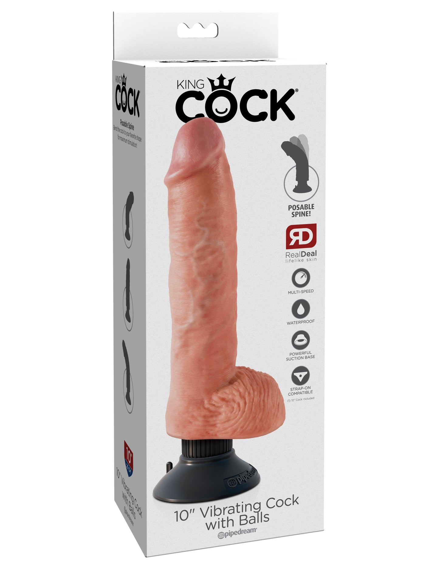 King Cock 10in Cock W/balls Vibrating