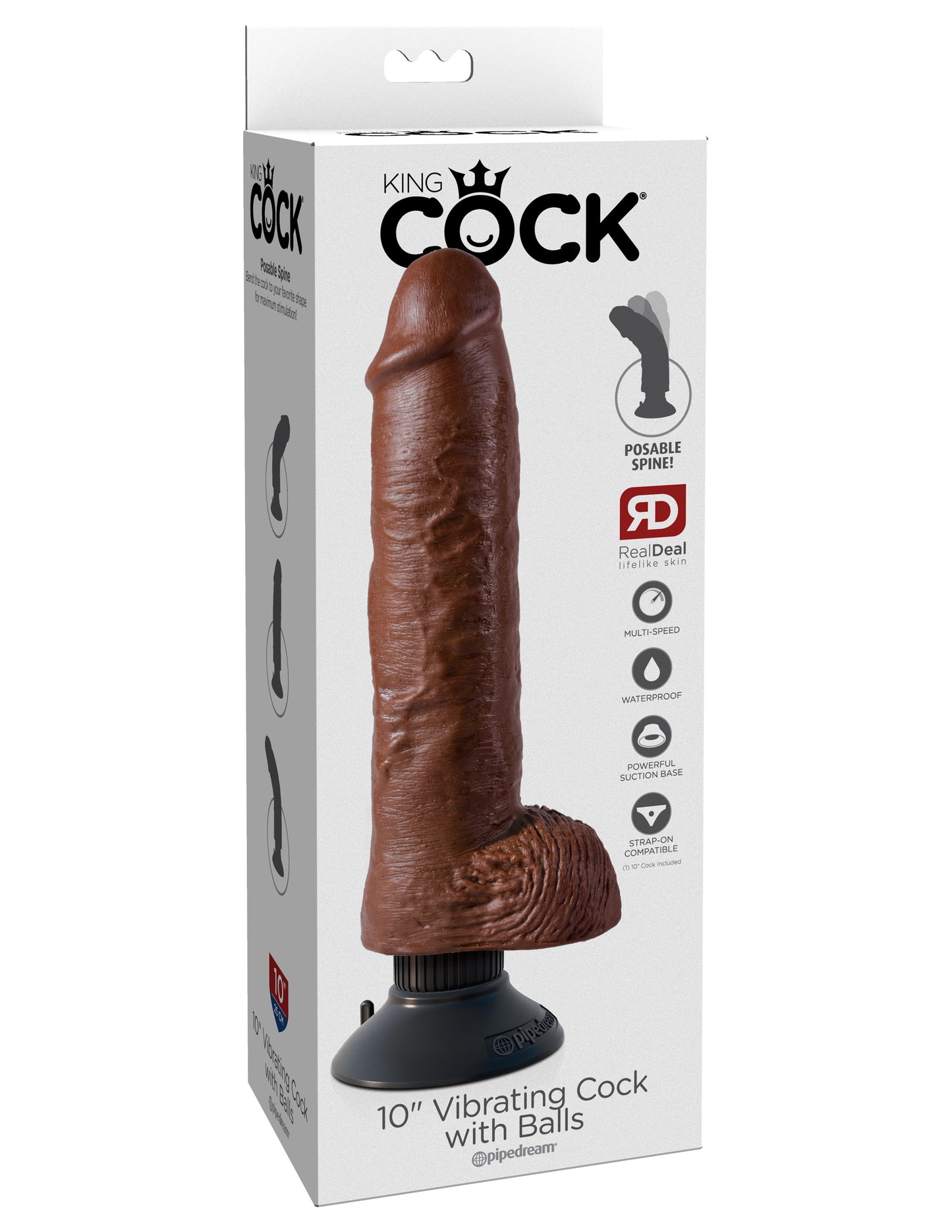 King Cock 10in Cock W/balls Vibrating