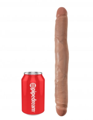 King Cock 12 In Slim Double Dildo Tan