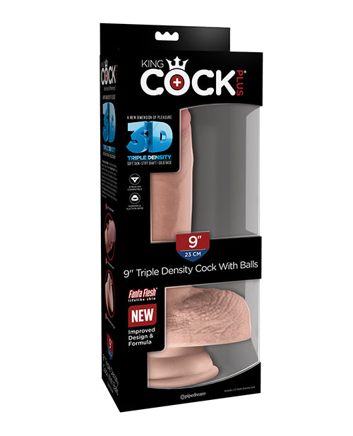 King Cock Plus 9 In Triple Density Cock W/ Balls Light