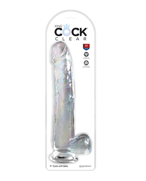 King Cock Clear 11in W/ Balls