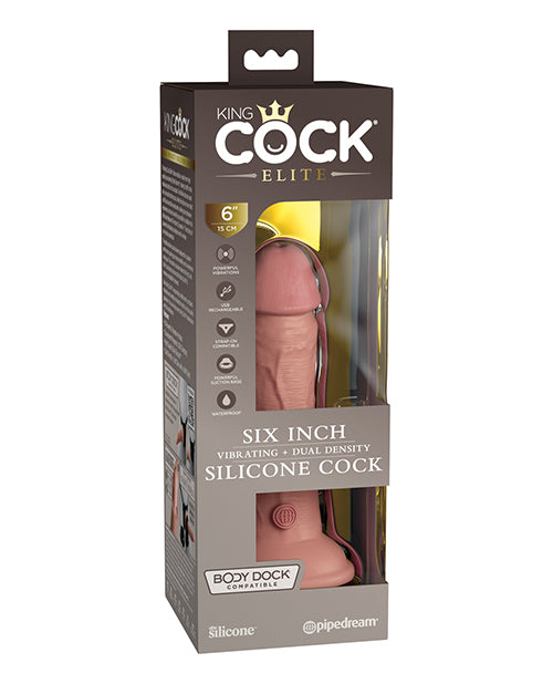 King Cock Elite 6 In Vibrating Dual Density